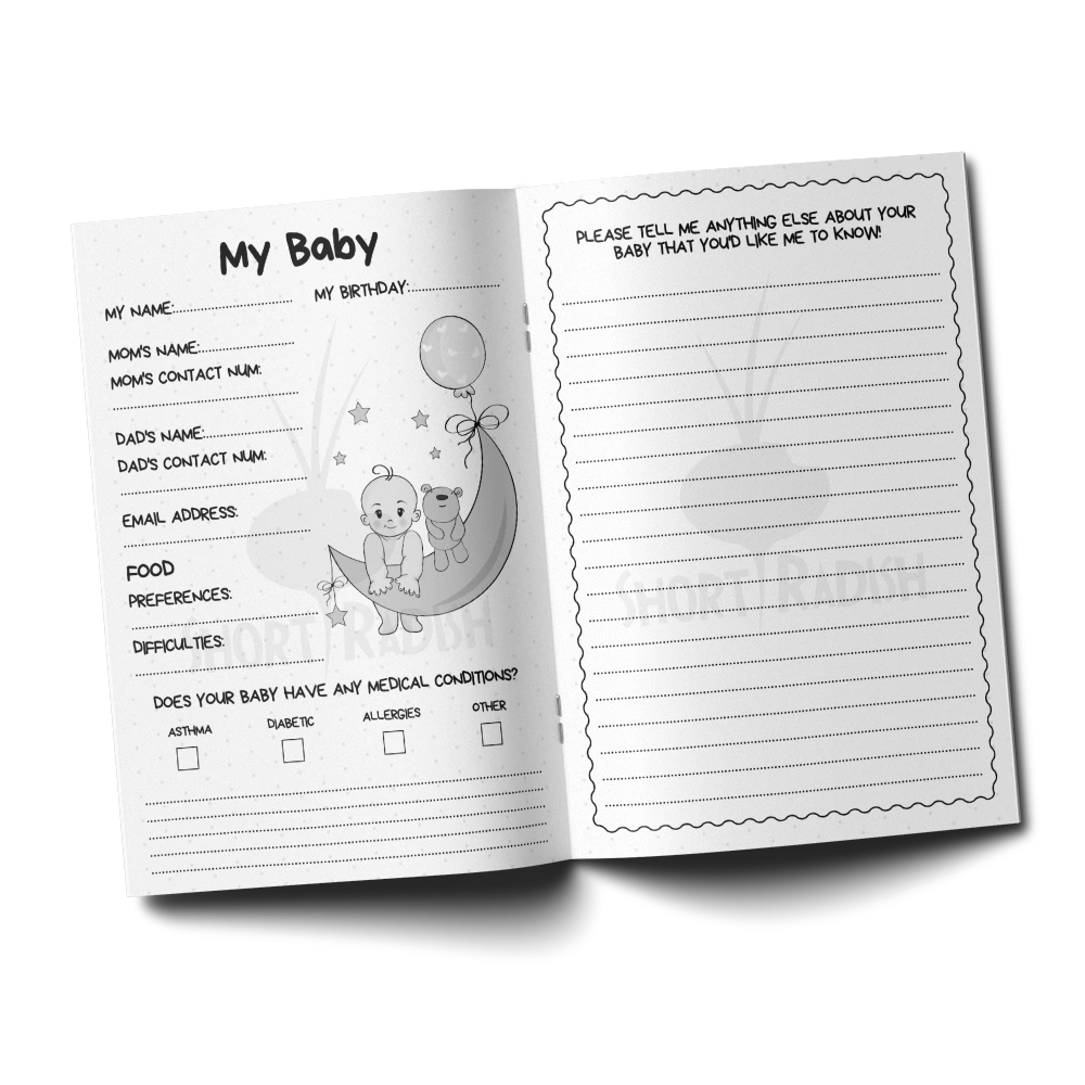 Baby Log Book My Baby Journal (Blue Edition) | Letter | Short Radish | shortradish.com
